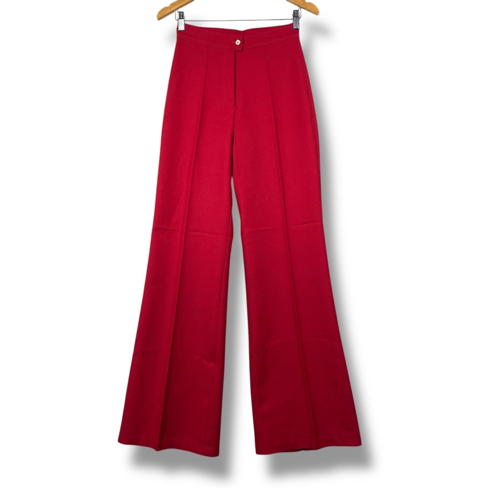 Vintage 70s Red Wide Leg Pants